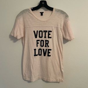 J Crew t-shirt, Vote for Love. Sz XXS